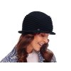 Bonneta Rabionek Dámský vlněný klobouk s plastickými pruhy Camille černý