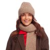 Bonneta Rabionek Dámská vlněná čepice Igrid s šálou sada béžová outfit