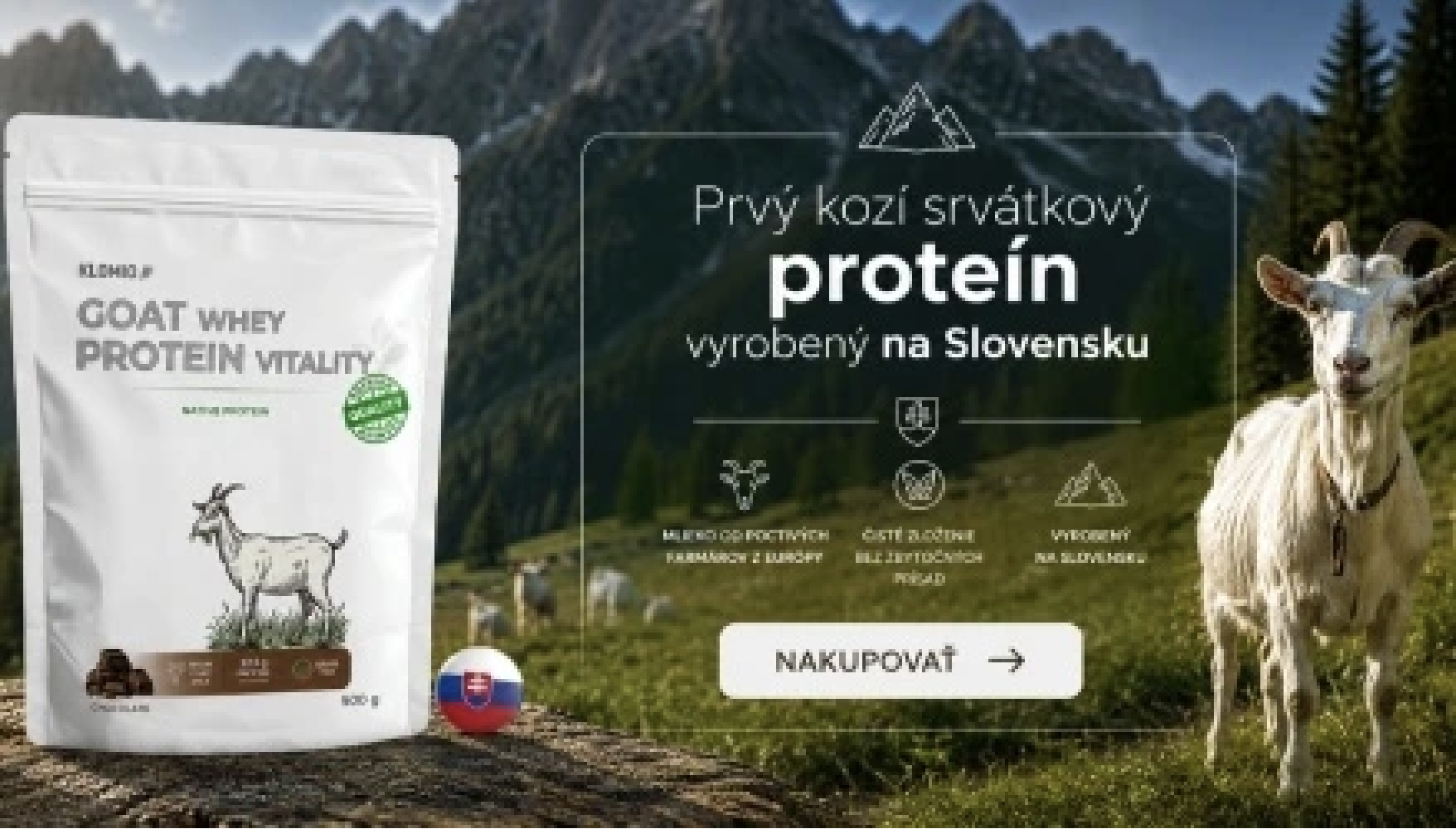 První slovenský syrovátkový kozí protein KLOMIO