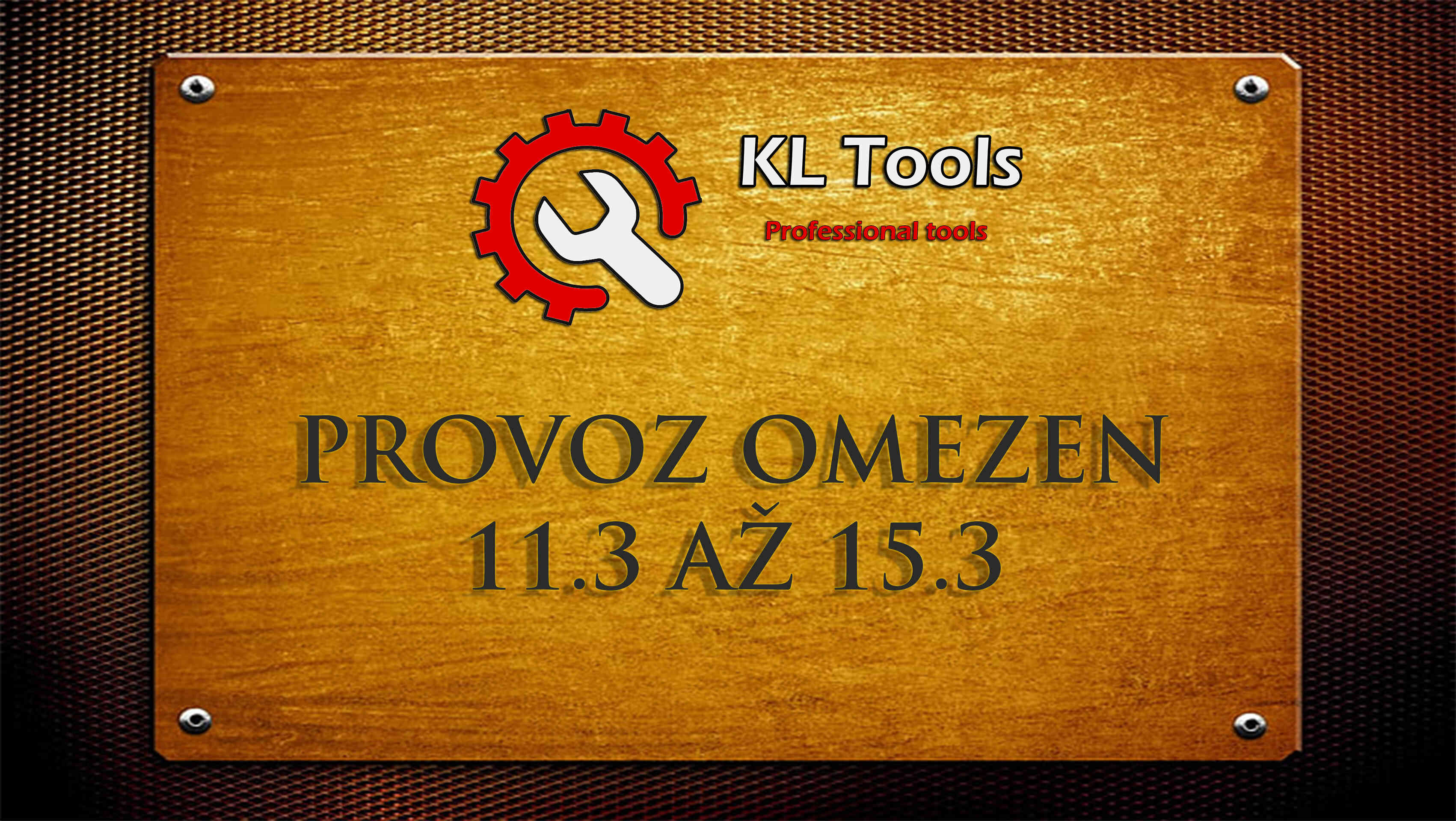 Provoz omezen 11.3 - 15.3