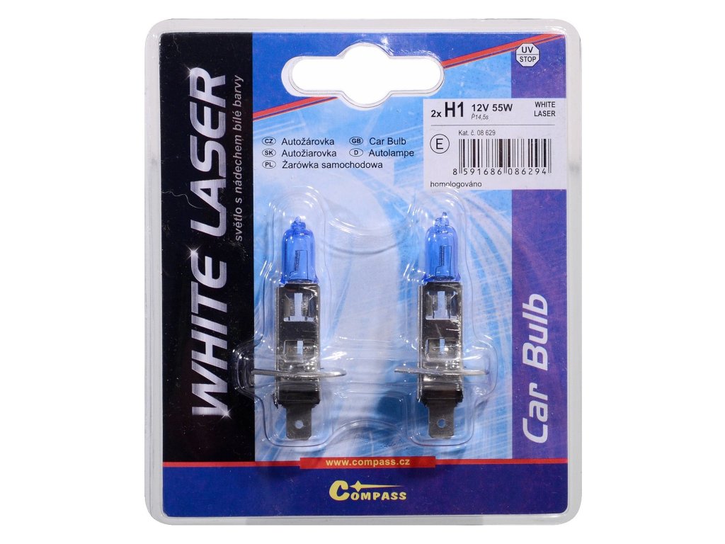 Žárovka 12V H1 55W P14,5s WHITE LASER blister 2ks