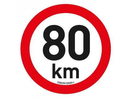 Samolepka omezení rychlosti 80 km/h reflexní (200 mm)