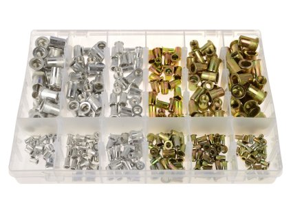 417438 maticove nyty nytovaci matice m3 m10 plocha hlava ocel a hlinik sada 300 kusu 01