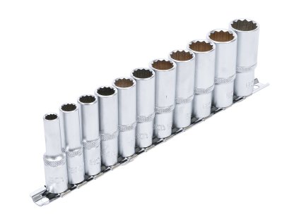 401142 hlavice 3 8 nastrcne prodlouzene 12hranne velikosti 8 19 mm sada 11 ks bgs 5252 01