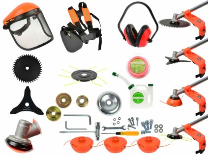 456366 motorova kosa krovinorez 3 0 kw benzinovy kotouce noze maska struny