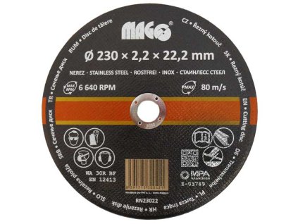 411600 rezny kotouc na nerez 230 x 2 2 x 22 2 mm magg