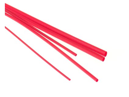 Bužírky - hadičky smršťovací, různé rozměry, délka 1 m, polyetylen - červená (Varianta hadičky smršťovací, různé rozměry, délka 1 m, polyetylen - červená Velikost: 4.8/2.4 mm)