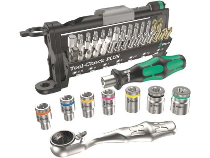 454878 sada bitu a hlavic s racnou 1 4 drzak tool check plus 39 ks wera 056490 2