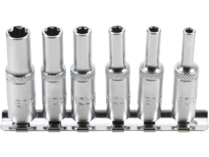 BGS Technic BGS 6403 Nástrčné hlavice 1/4" E-profil E4 ÷ E10, prodloužené. Sada 6 dílů na