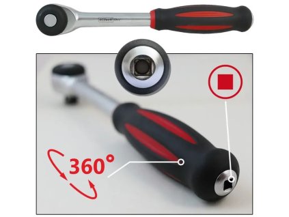 456438 racna s otocnou rukojeti 1 4 52z 182 mm 4cz 144 11