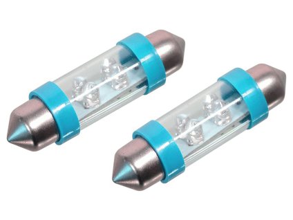 Žárovka 4LED 12V suf. SV8.5 38mm modrá 2ks