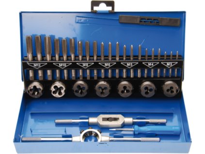 436215 zavitniky a zavitova ocka m3 m12 hss sada 32 dilu bgs 901