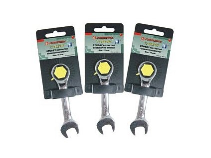 Klíče očkoploché s ráčnou, krátké, velikosti 8-19 mm - JONNESWAY (Varianta JONNESWAY W51118 Velikost: 10 mm)