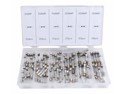 428862 autopojistky sklenene trubickove 5 30 a sada 120 ks pro autoveterany asta