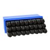 Razicí matrice písmen - raznice, různé velikosti, sada 27 kusů - GEKO (Varianta raznice, 8 mm, sada 27 kusů Velikost: 4 mm)