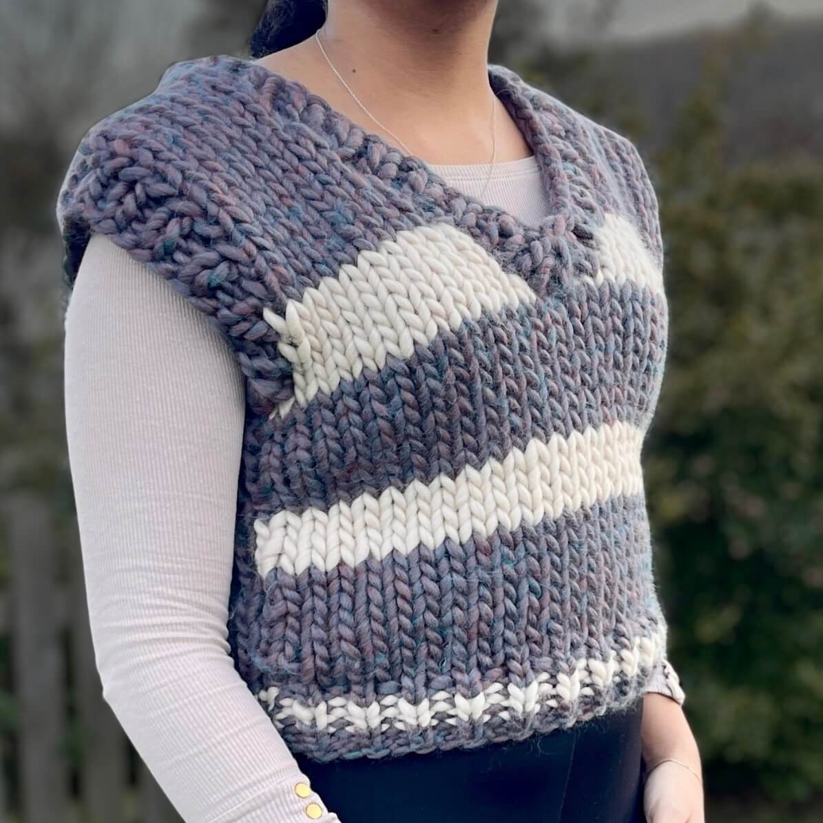 Návod: Pletená vesta z tlusté vlny