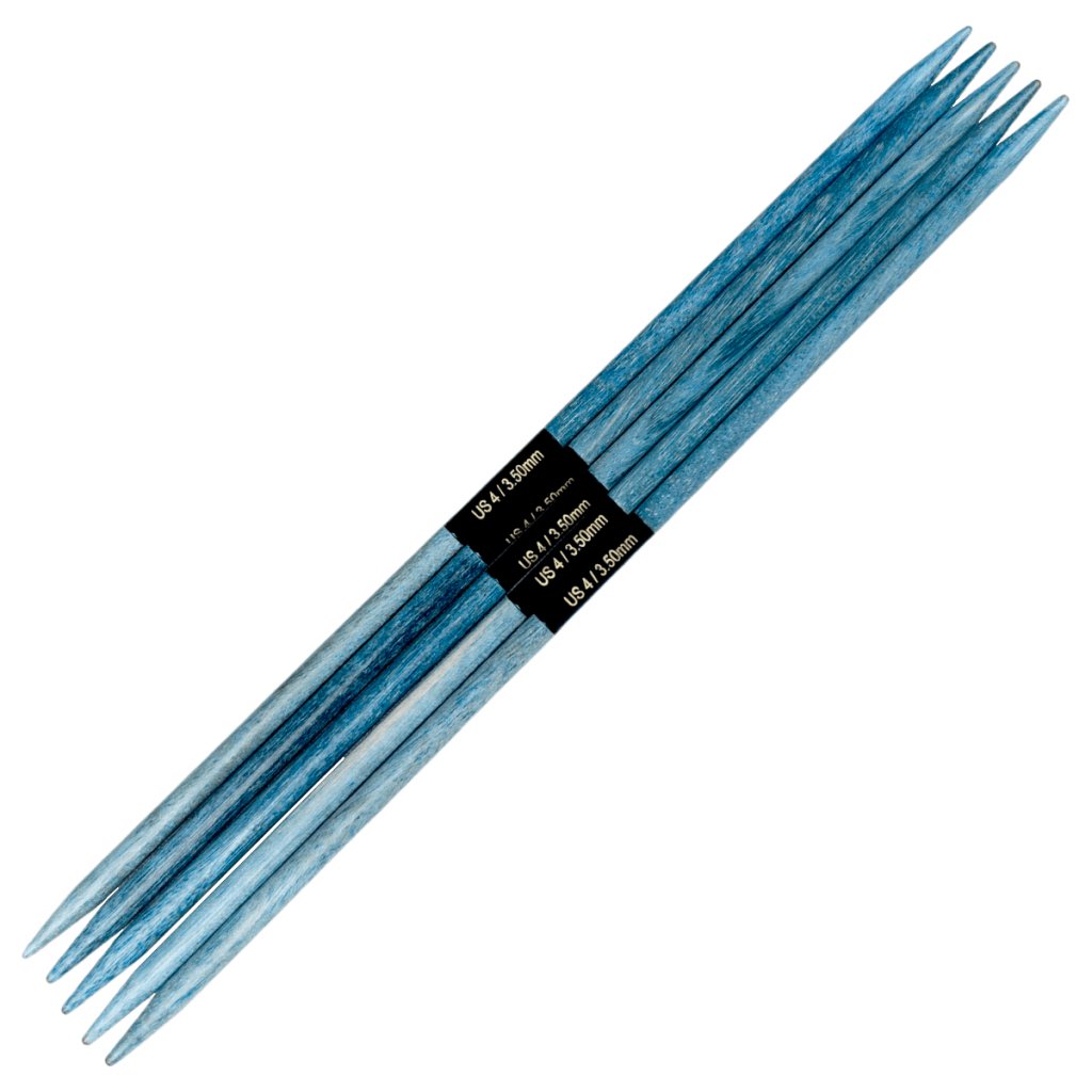 Rovné ponožkové jehlice Lykke 3,5 mm modrá Indigo