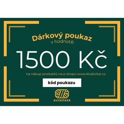 Dárkový poukaz na 1500 Kč