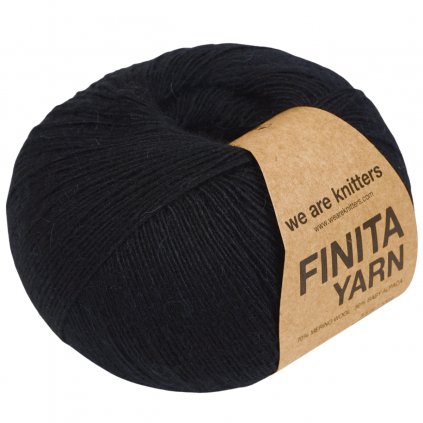 Příze Finita Yarn z merino vlny a baby alpaky černá Black 2