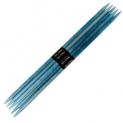 Rovné ponožkové jehlice Lykke 3,75 mm modrá Indigo
