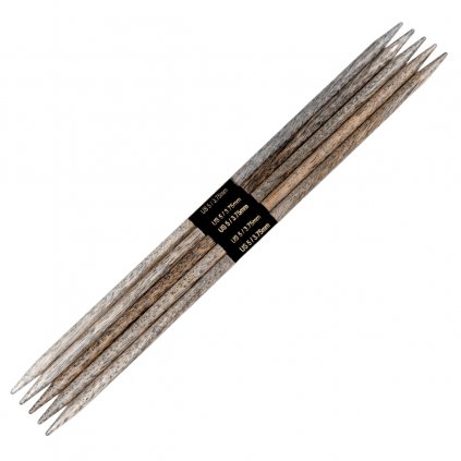 Rovné ponožkové jehlice Lykke 3,75 mm šedá Driftwood