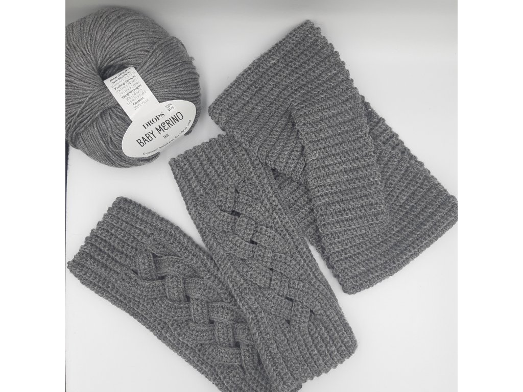 Čelenka a návleky na ruce "Copánky". PDF návod krok za krokem.