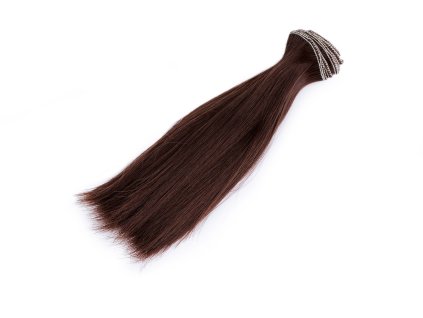 Vlasy pro panenky 15cm tm.hnědá