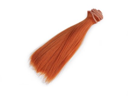 Vlasy pro panenky 15cm stř.rezavá