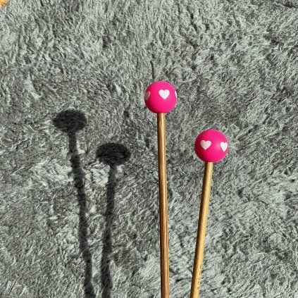 Zarážky na jehlice – pink srdíčka