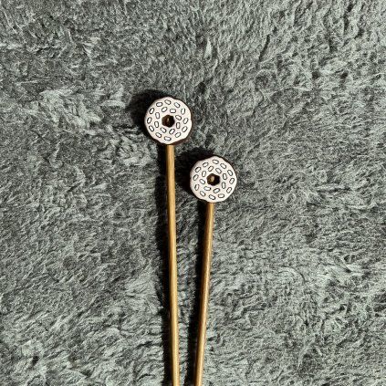 Zarážky na jehlice – 3D donut Choco Vanilla