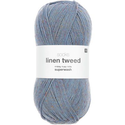 Socks Linen Tweed 005 – blau
