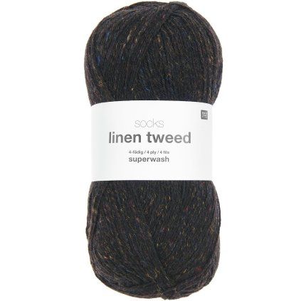 Socks Linen Tweed 007 – schwarz