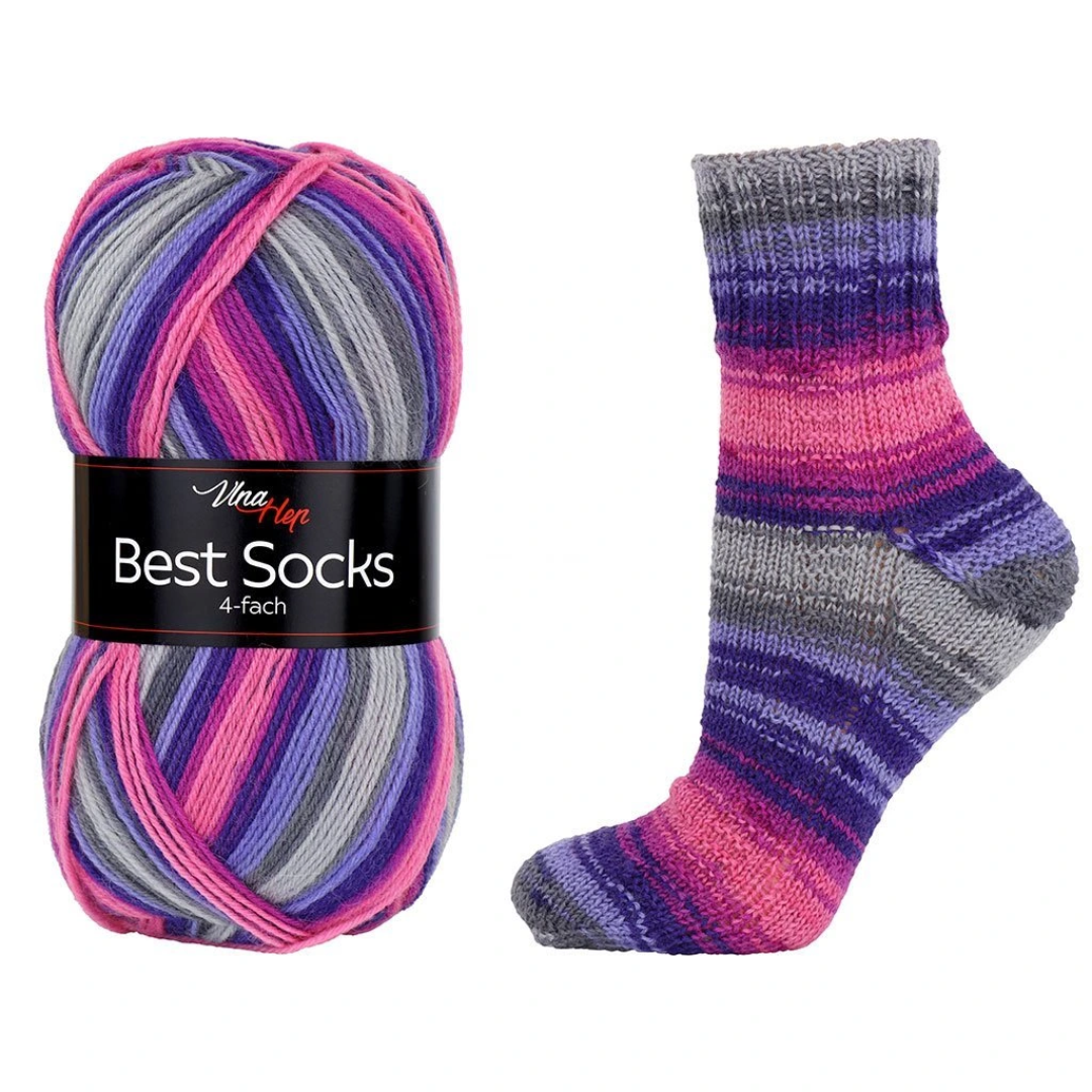 Vlna-Hep Best Socks 7075 – růžový soumrak
