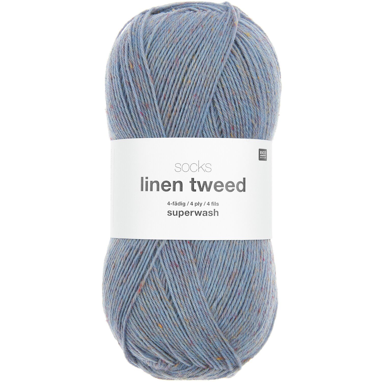Rico Design Socks Linen Tweed 005 – blau