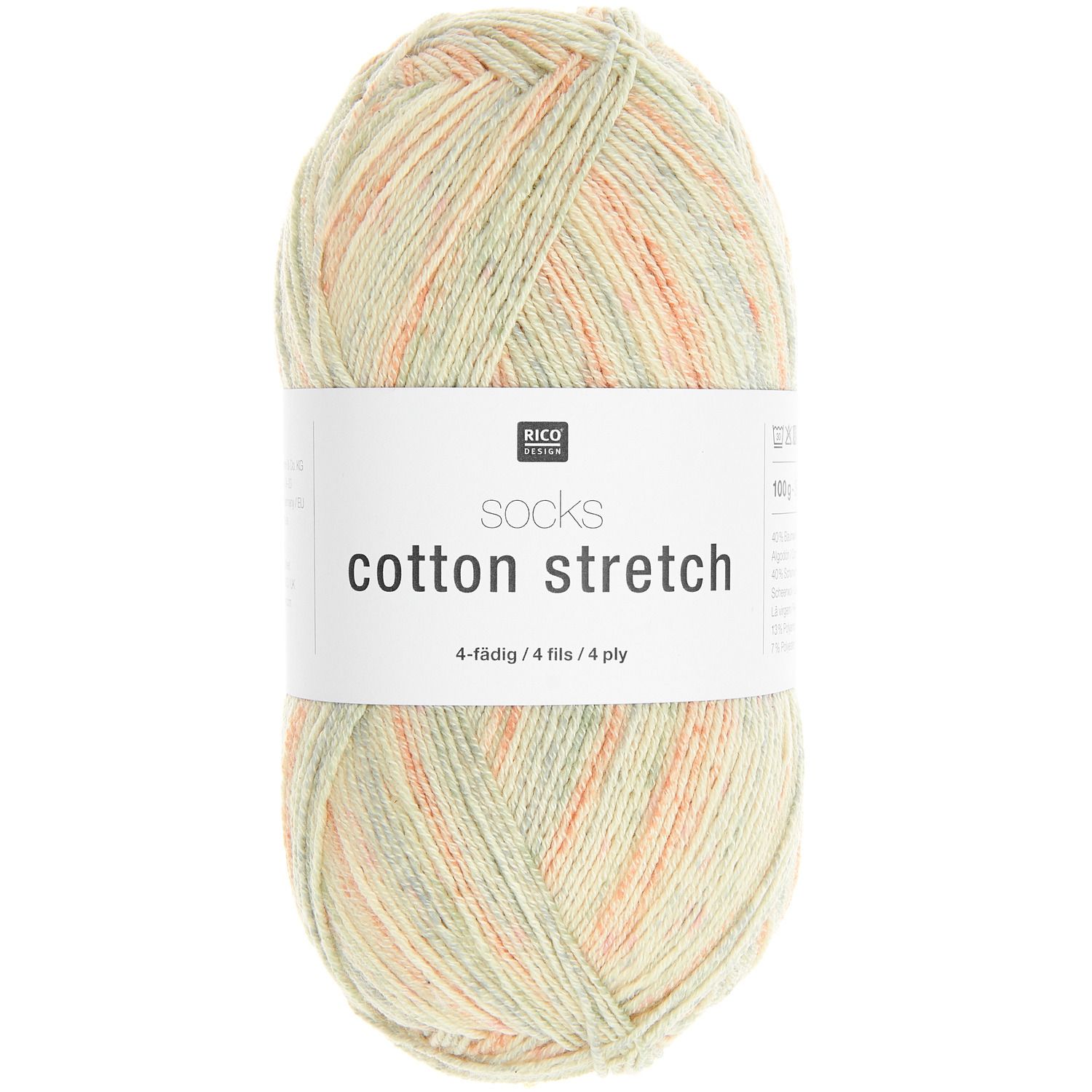 Rico Design Socks Cotton Stretch 001 – pastel