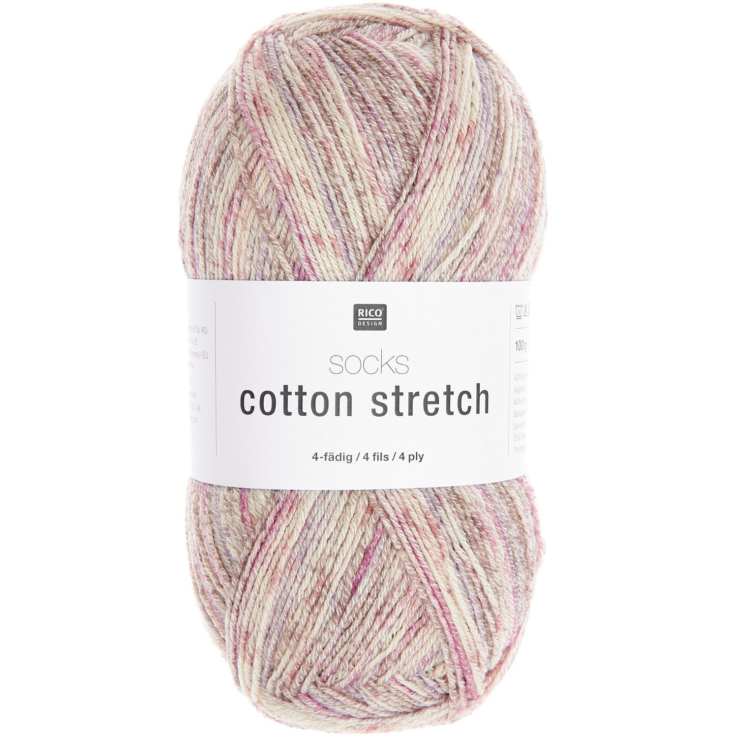 Rico Design Socks Cotton Stretch 003 – mauve