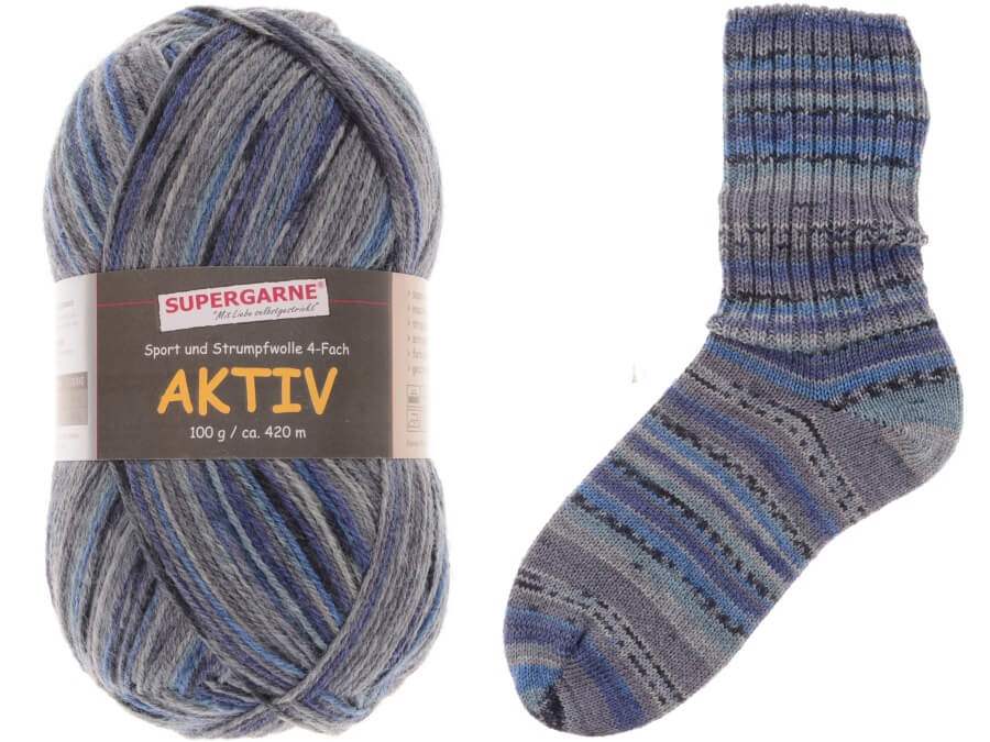 Supergarne Ponožková příze Aktiv 4-nitka –⁠⁠⁠⁠⁠⁠ Cloudy Vzor: 50 winter