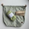 Projektová taška Klubkovka LIGHT – mint & gold glitter