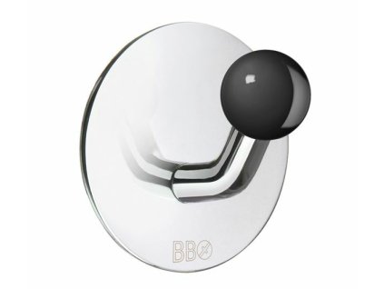 SO - BB - BK1084 - Samolepiaci vešiak na uterák čierny  CHL - chróm lesklý