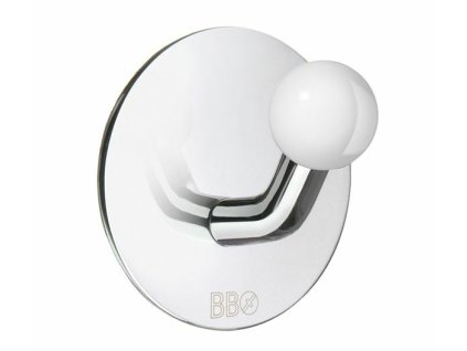 SO - BB - BK1085 - Samolepiaci vešiak na uterák biely  CHL - chróm lesklý