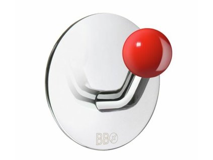 SO - BB - BK1087 - Samolepiaci vešiak na uterák červený  CHL - chróm lesklý