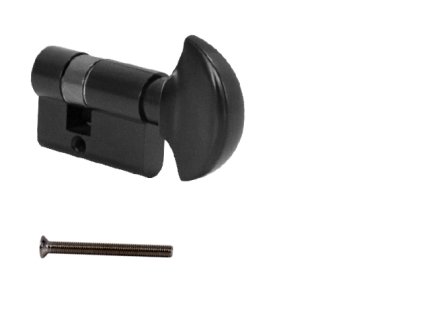 MPK -  Cylindrická vložka s gombíkom pre kovanie na sklo  CIM - čierna matná