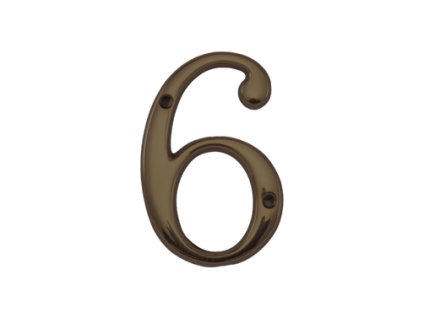 MPK -  DOMOVÁ ČÍSLICA "6"- 80 mm  BRM.LL - bronz matný