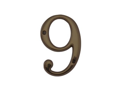 MPK -  DOMOVÁ ČÍSLICA "9"- 80 mm  BRM.LL - bronz matný
