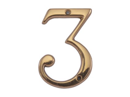 MPK -  DOMOVÁ ČÍSLICA "3" - 120 mm  ZLL - zlatá lesklá