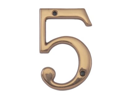 MPK -  DOMOVÁ ČÍSLICA "5" - 120 mm  ZLL - zlatá lesklá
