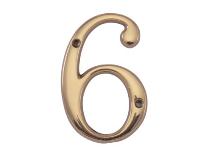 MPK -  DOMOVÁ ČÍSLICA "6" - 120 mm  ZLL - zlatá lesklá