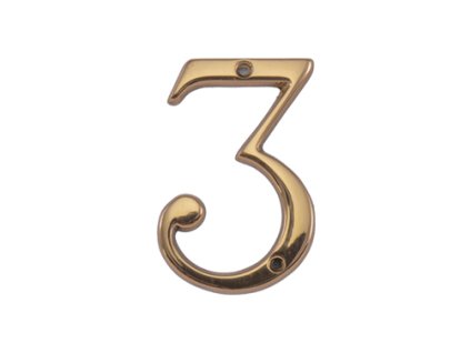 MPK -  DOMOVÁ ČÍSLICA "3"- 80 mm  ZLL - zlatá lesklá