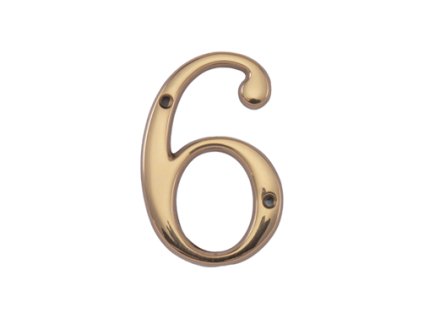 MPK -  DOMOVÁ ČÍSLICA "6"- 80 mm  ZLL - zlatá lesklá