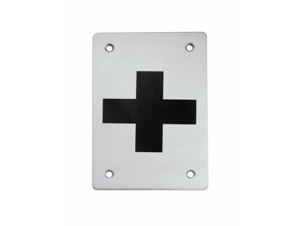 TI - Piktogram "Prvá pomoc" - hranatý  NEM - nerez matná (16)